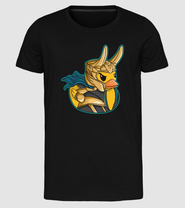 Rață Loki model negru pe tricou