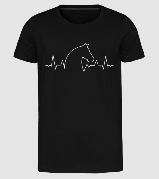 Bătăi de inimă cu cal model negru pe tricou