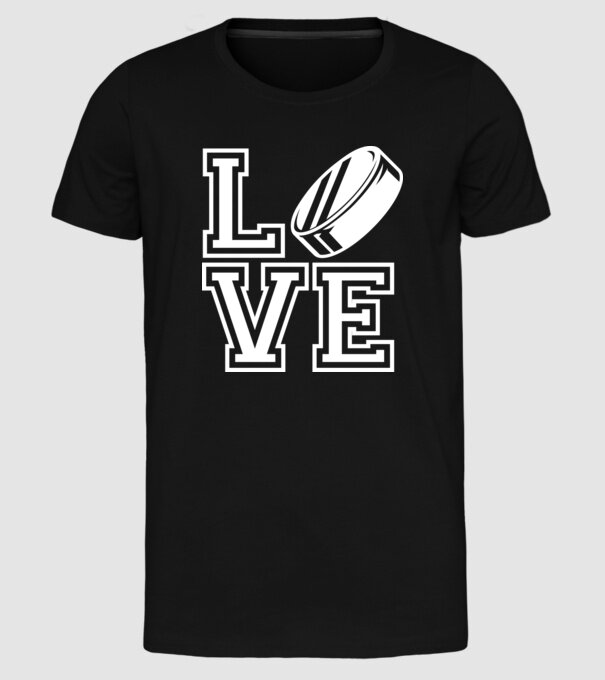 Love hochei model negru pe tricou