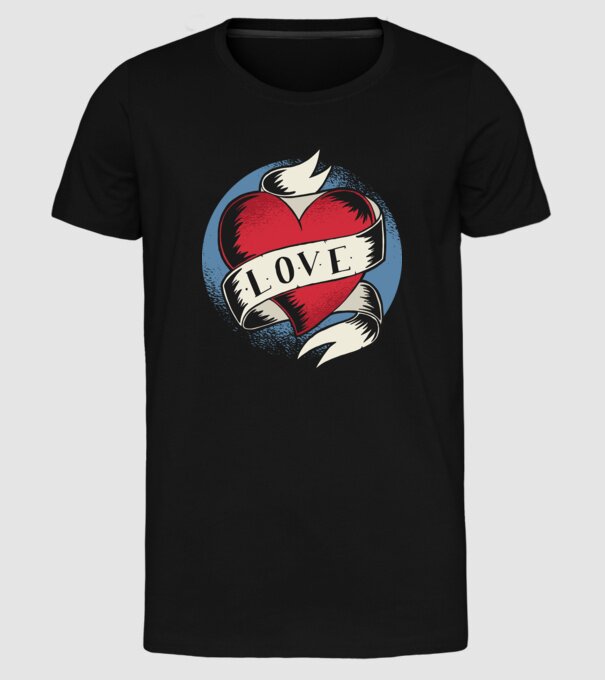 'Love Tatuaj pentru Valentine''s Day' model negru pe tricou