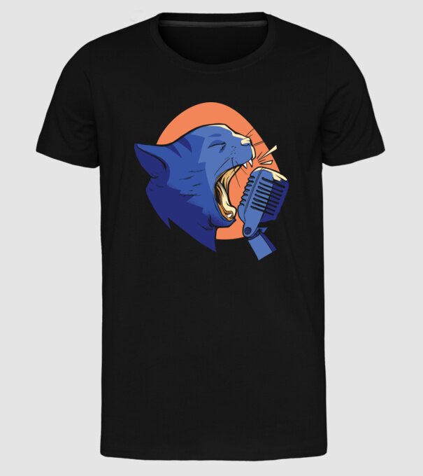 Urlet de Pisică model negru pe tricou
