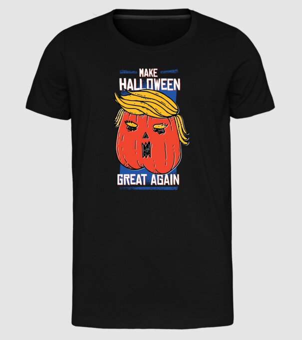Make Halloween Great Again Trump model negru pe tricou