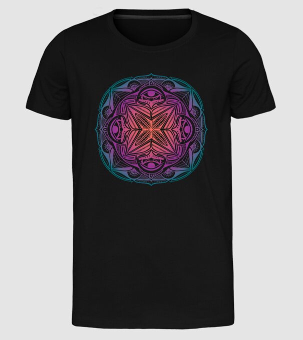 Mandala model negru pe tricou