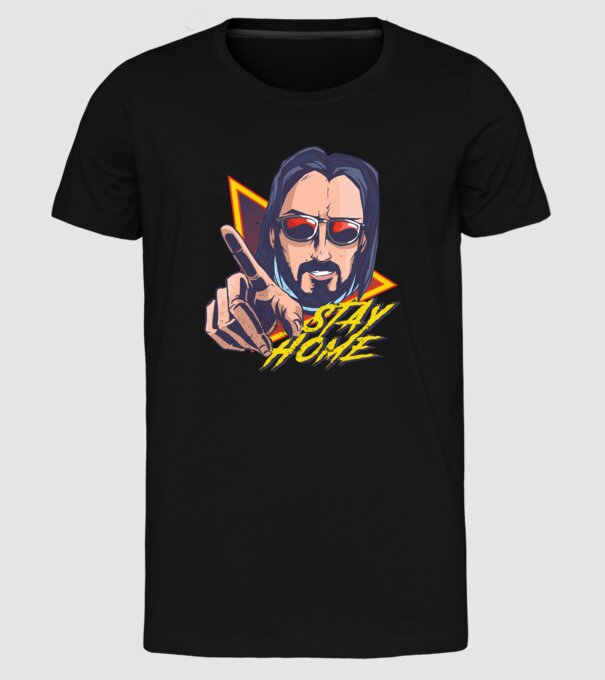 Stai acasă - Stay home model negru pe tricou