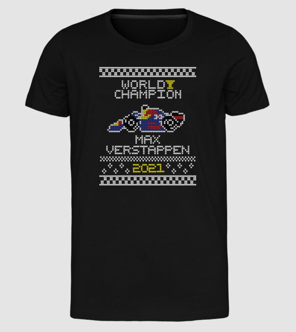Max Verstappen campion mondial Formula 1 model negru pe tricou