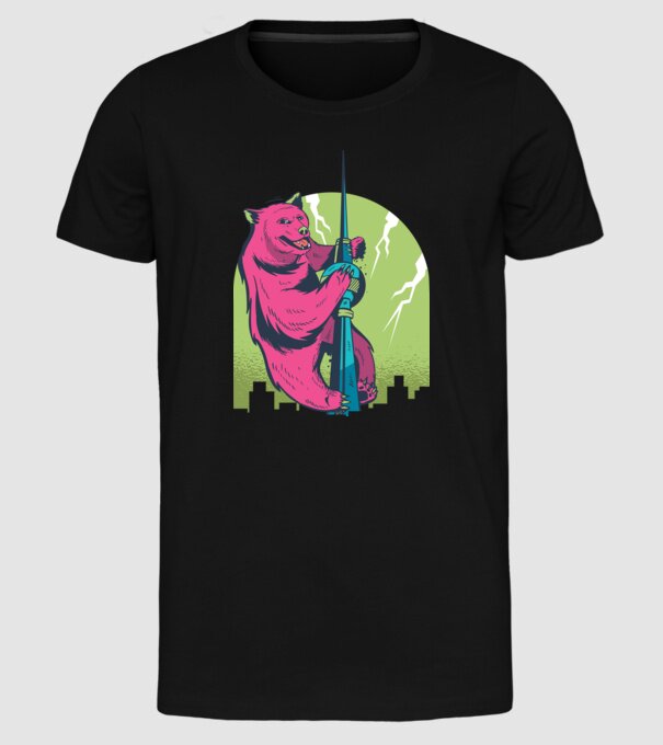 Turn Urs model negru pe tricou
