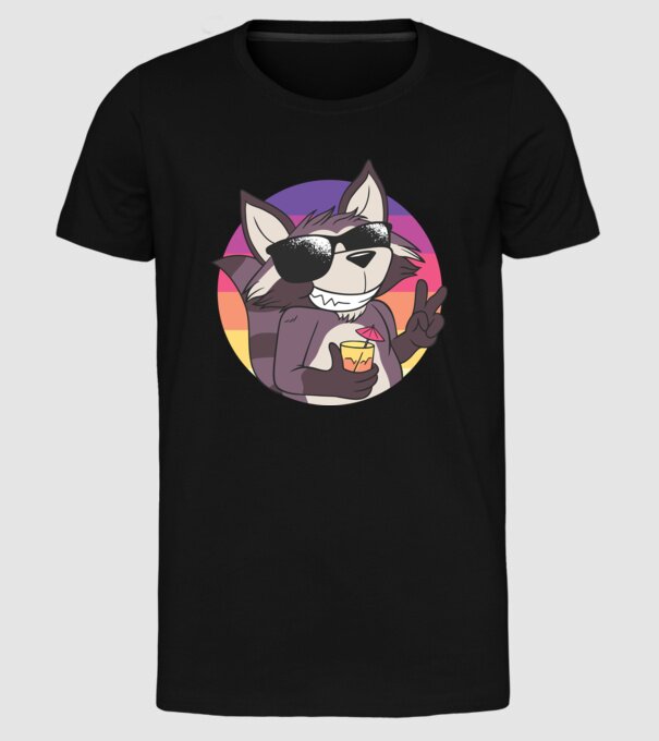 Raton cool model negru pe tricou