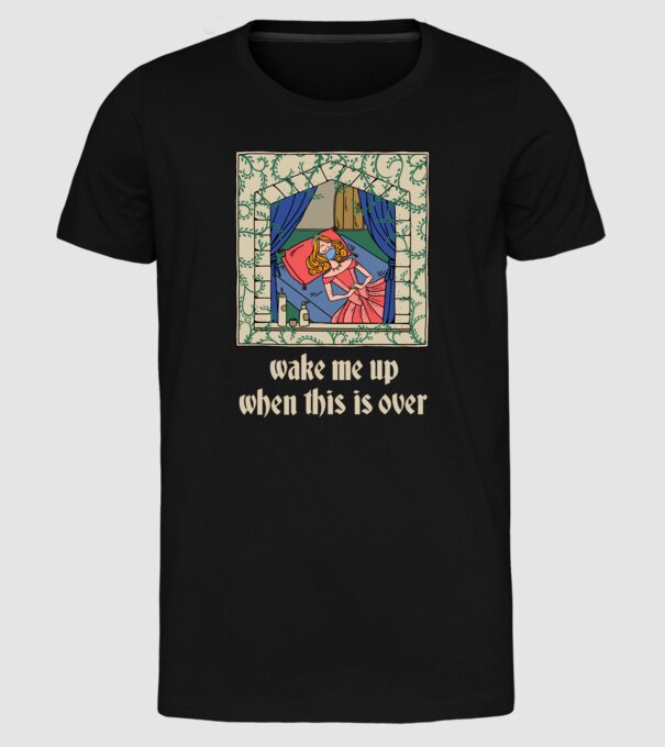 Prințesă de basm cu mască model negru pe tricou