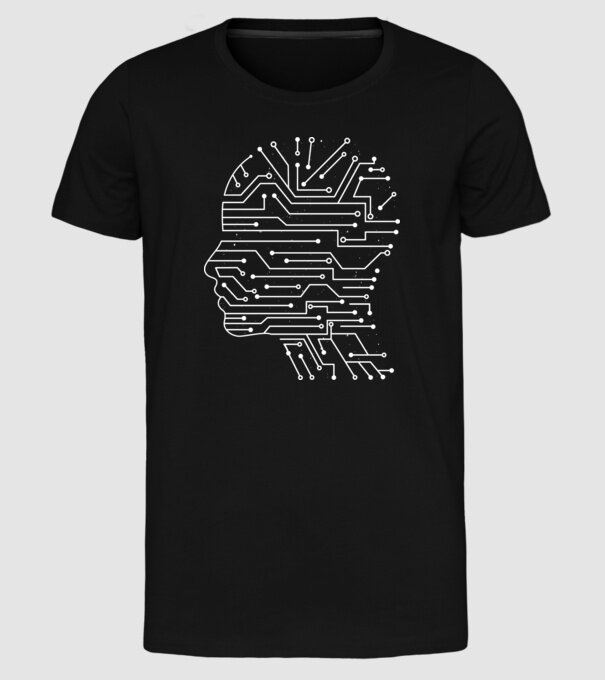 Inteligența artificială AI model negru pe tricou