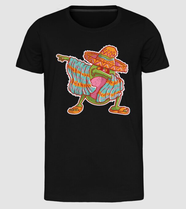 Avocado mexican DAB model negru pe tricou