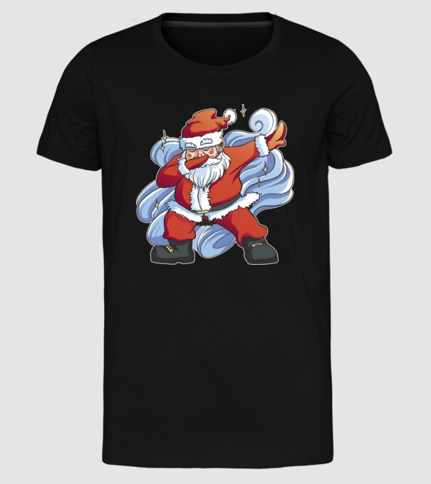Moș Crăciun DAB pentru Crăciun model negru pe tricou