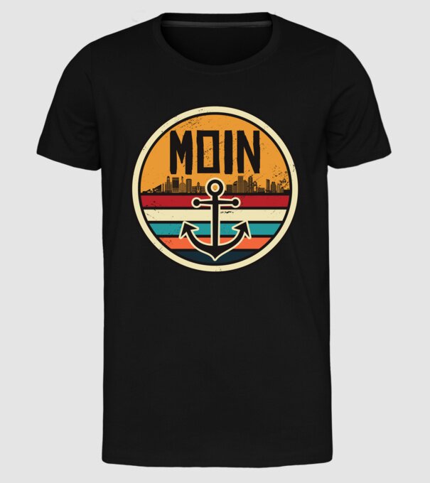 Ancoră Moin model negru pe tricou