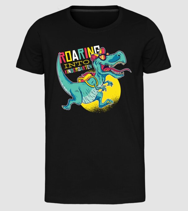 De acum încolo, voi urla în grădiniță cu Dinozaur model negru pe tricou