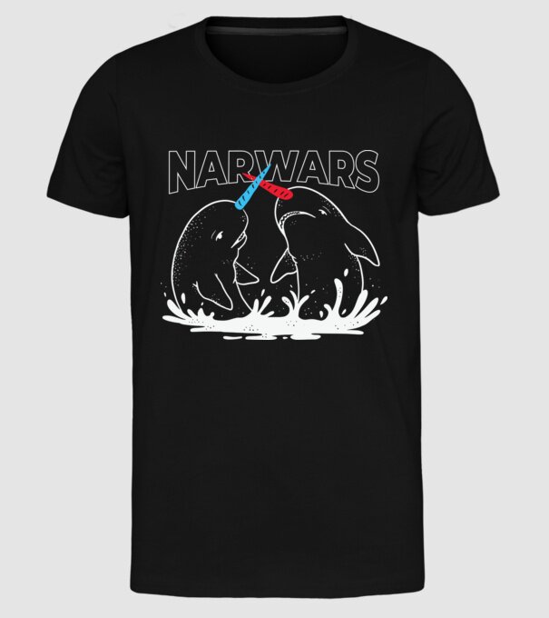 Narwars model negru pe tricou