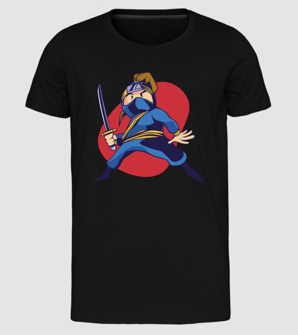 Copil Ninja model negru pe tricou