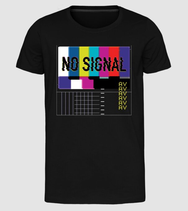 No Signal TV Eroare de transmisie model negru pe tricou
