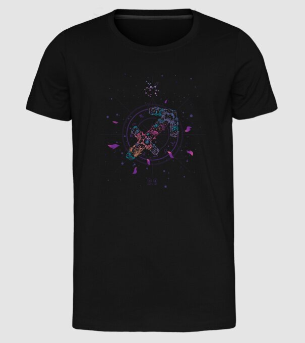 Saggitarius Zodiac model negru pe tricou