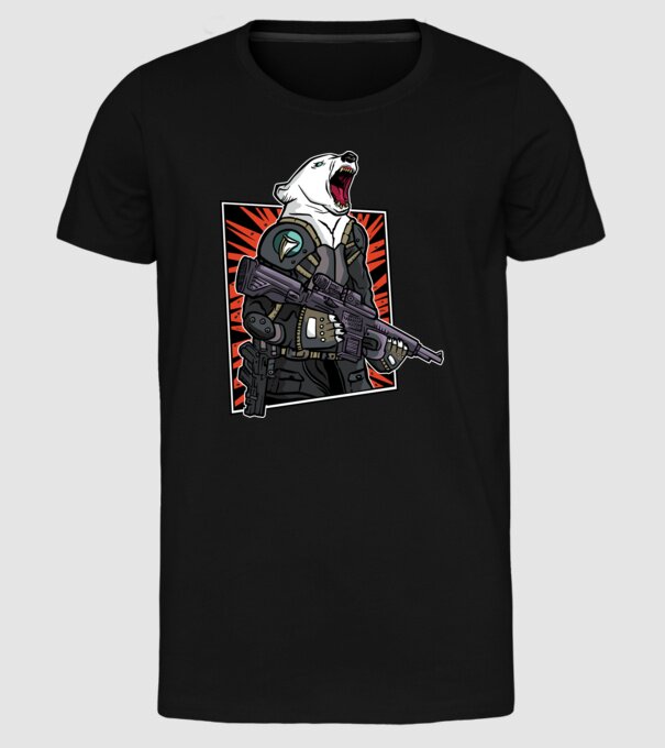 Ursul rusesc înarmat model negru pe tricou