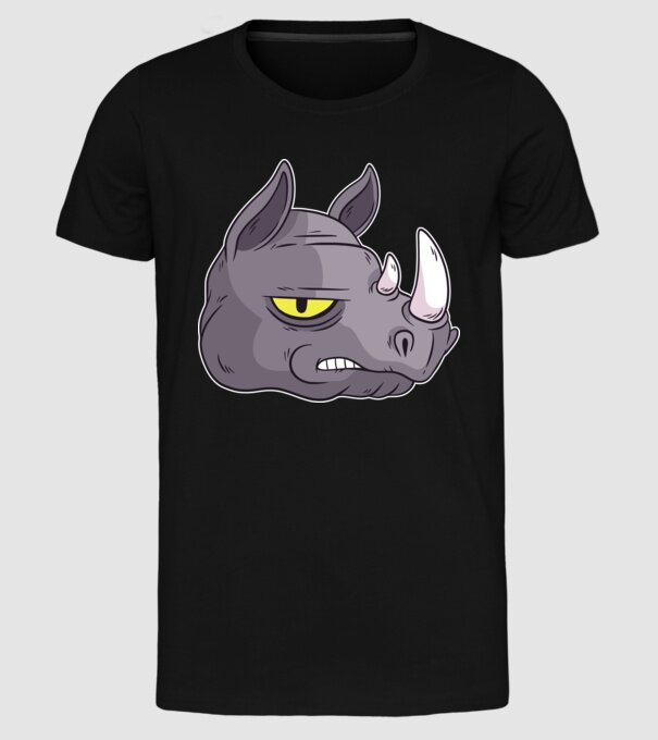 Cap de rinocer model negru pe tricou