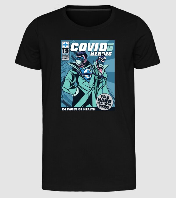 Medici Supereroi Benzi desenate model negru pe tricou