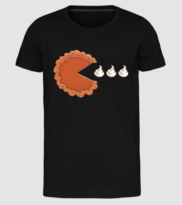 Pacman Cookie model negru pe tricou