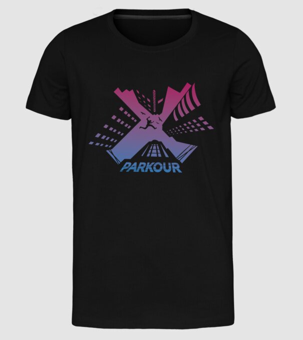 Parkour model negru pe tricou
