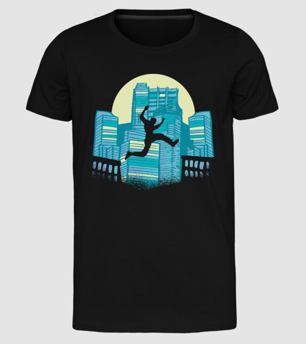 Parkour model negru pe tricou