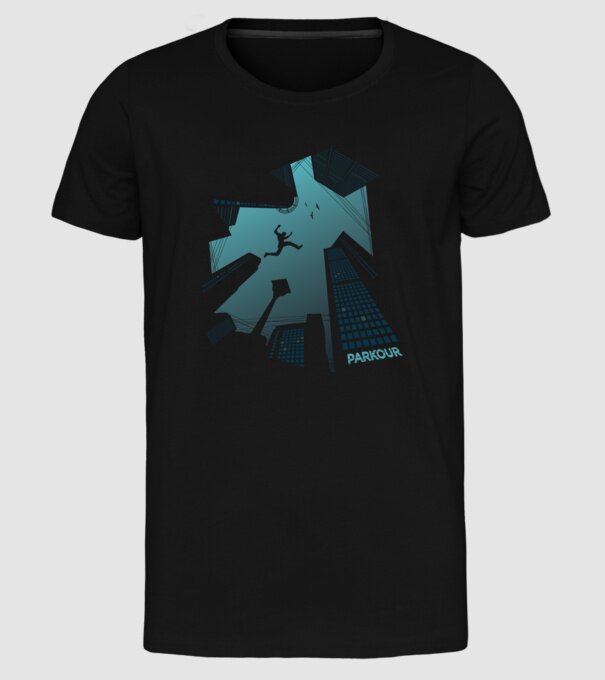 Tricou design Parkour model negru pe tricou