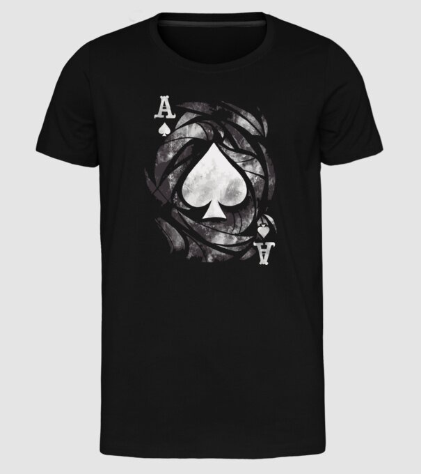 As de pică model negru pe tricou