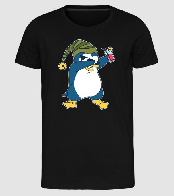 Pinguin DAB model negru pe tricou