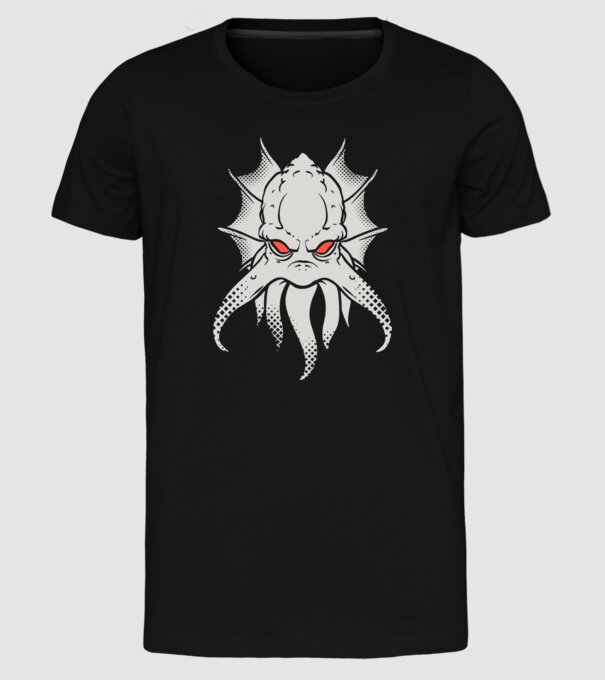 Cap de caracatiță model negru pe tricou
