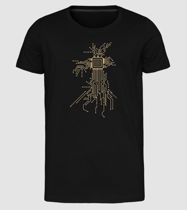 Procesor model negru pe tricou