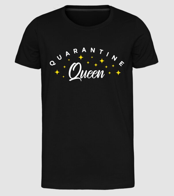 Quarantine queen model negru pe tricou