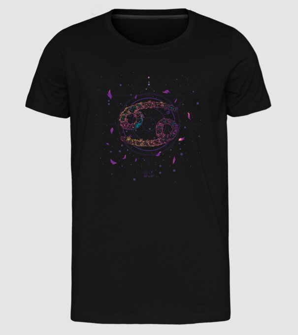 Cancer Zodiac model negru pe tricou