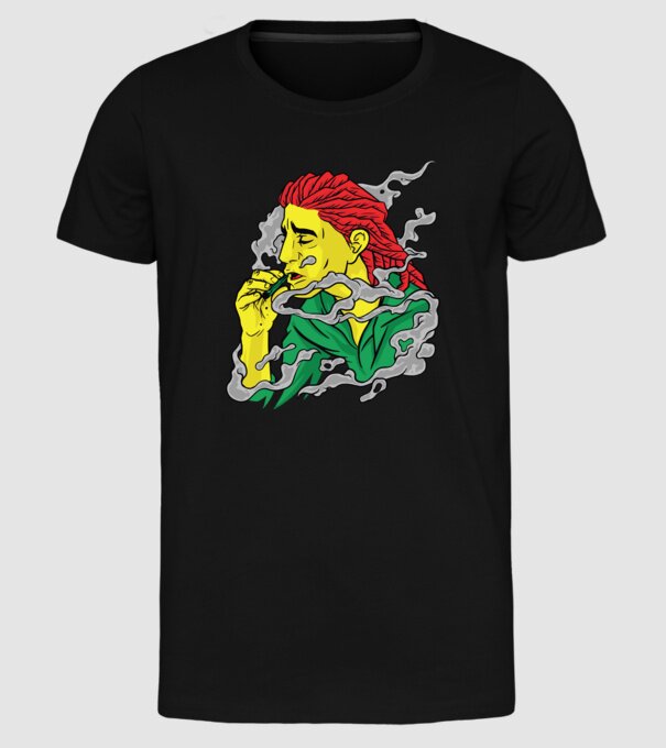 Dreadlock model negru pe tricou