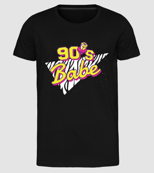 Retro 90s Babe model negru pe tricou