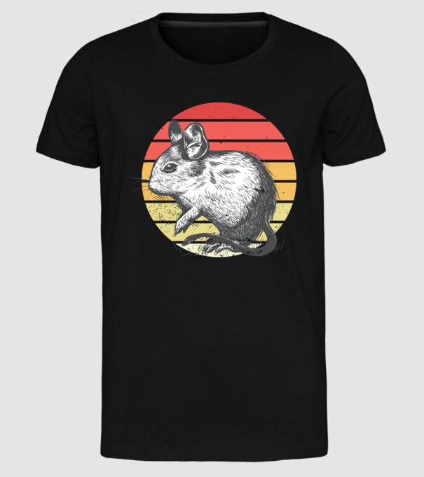 Retro Degu model negru pe tricou