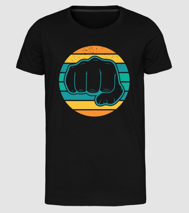 Pumn Retro model negru pe tricou