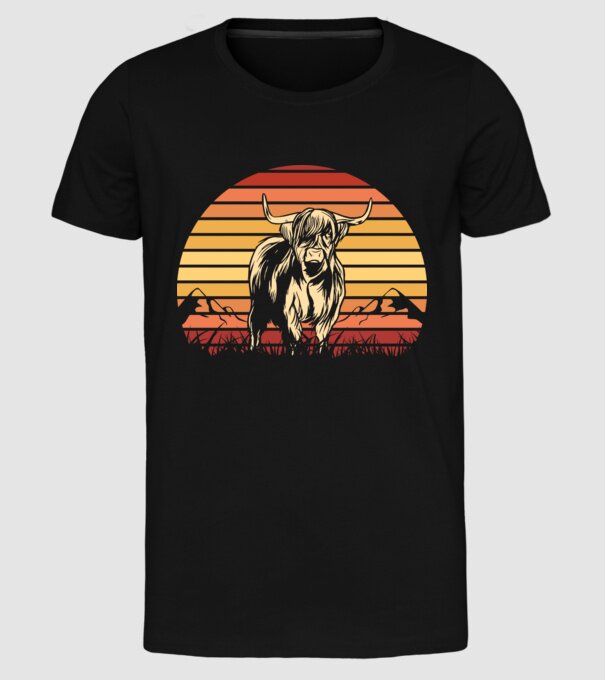 Vită Retro model negru pe tricou