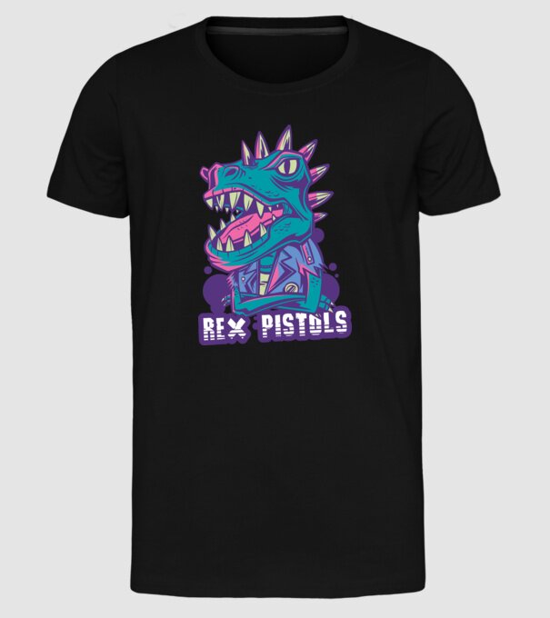 Rex Pistols model negru pe tricou