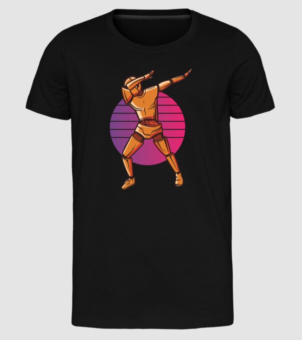 Robot DAB model negru pe tricou