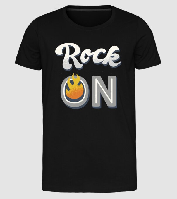 Rock On model negru pe tricou
