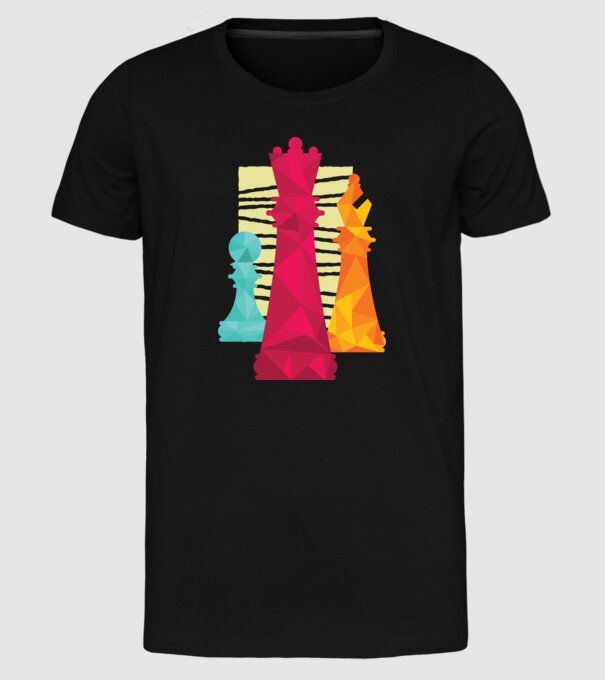 Piese Șah model negru pe tricou
