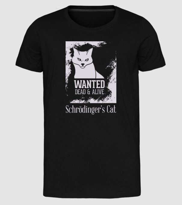 Schrödingers Cat - Dead or Alive model negru pe tricou