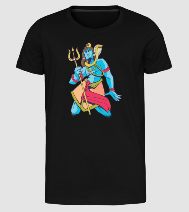Shiva model negru pe tricou