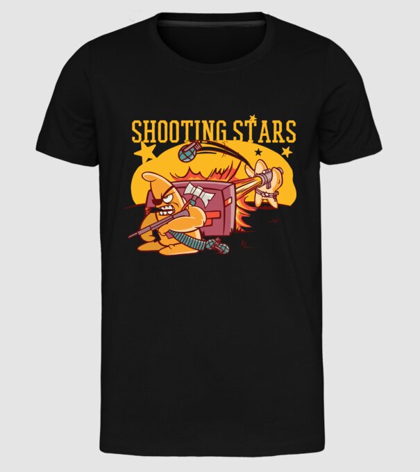 Shooting Stars model negru pe tricou