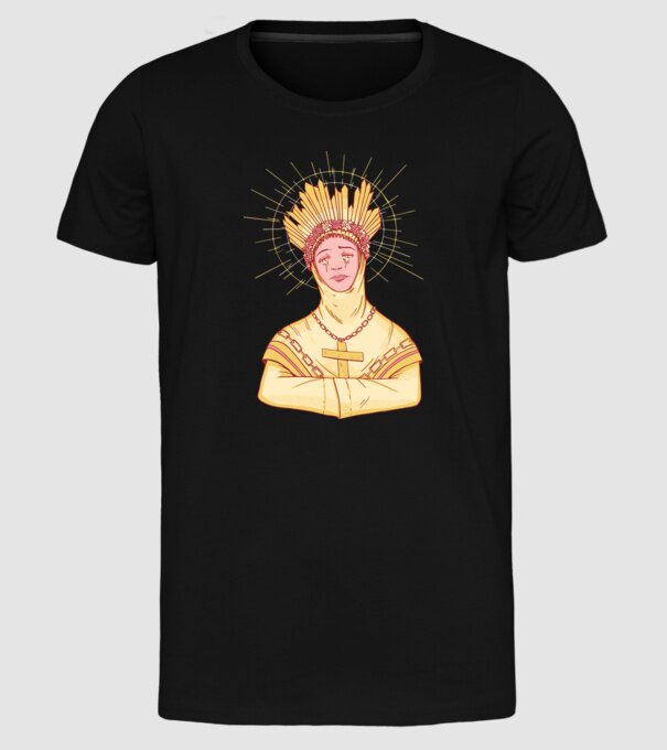 Sfânt lăcrimând model negru pe tricou