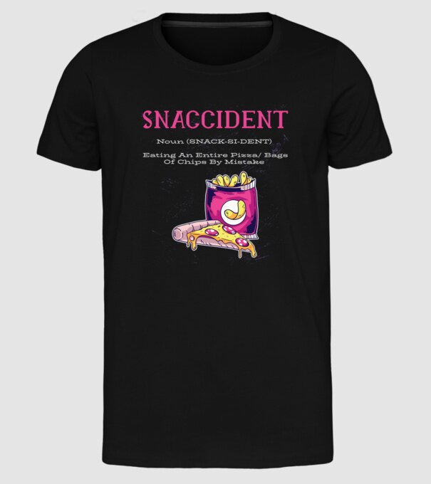 Snaccident model negru pe tricou