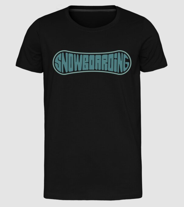 Snowboarding model negru pe tricou