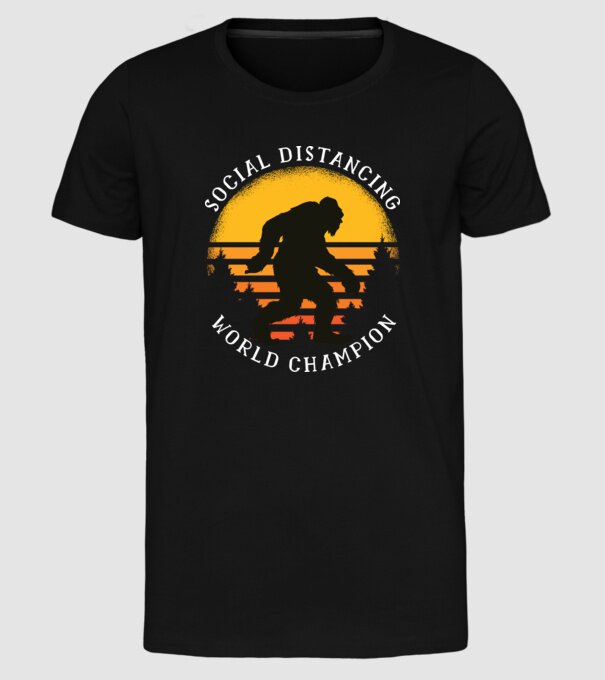 Campion Social Distancing model negru pe tricou